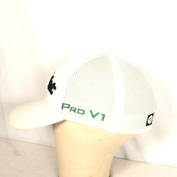 Titleist Ballcap White  Mesh Hat Navy Green Embroidery Spellout FJ Pro V1 M/L - Picture 4 of 10